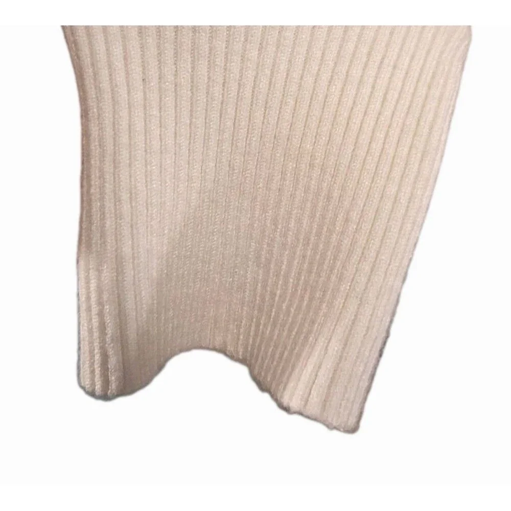 Minimalist Cream Ribbed Dolman V-Neck Sweater Vila Milano Women’s M/L